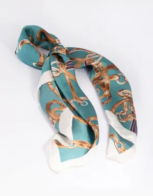 Blue Chain Link Bandana Hair Scarf