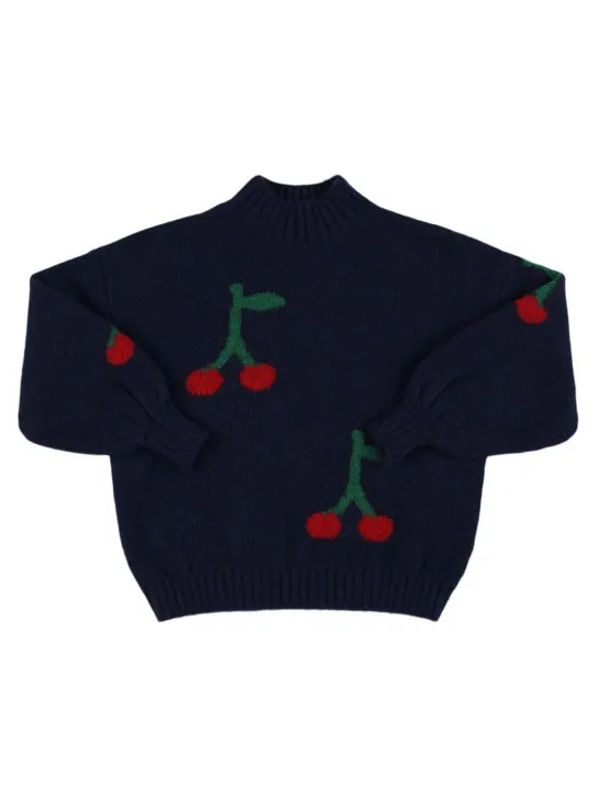 Bobo Choses   Cherry jacquard knit sweater 