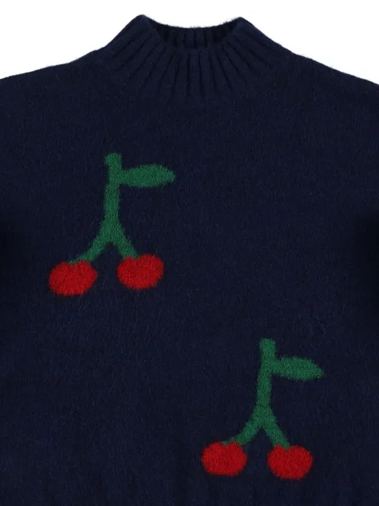 Bobo Choses   Cherry jacquard knit sweater 