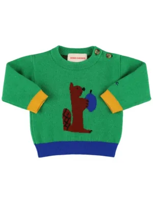 Bobo Choses   Squirrel viscose blend knit sweater 