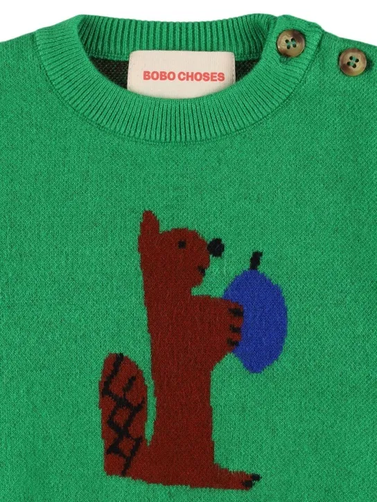 Bobo Choses   Squirrel viscose blend knit sweater 