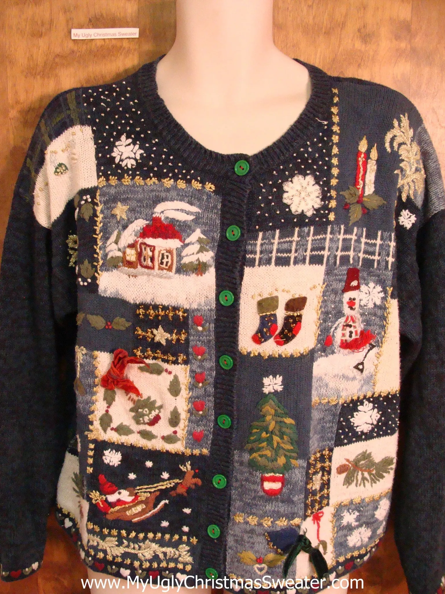 Busy 80s Novelty Funny Christmas Sweater