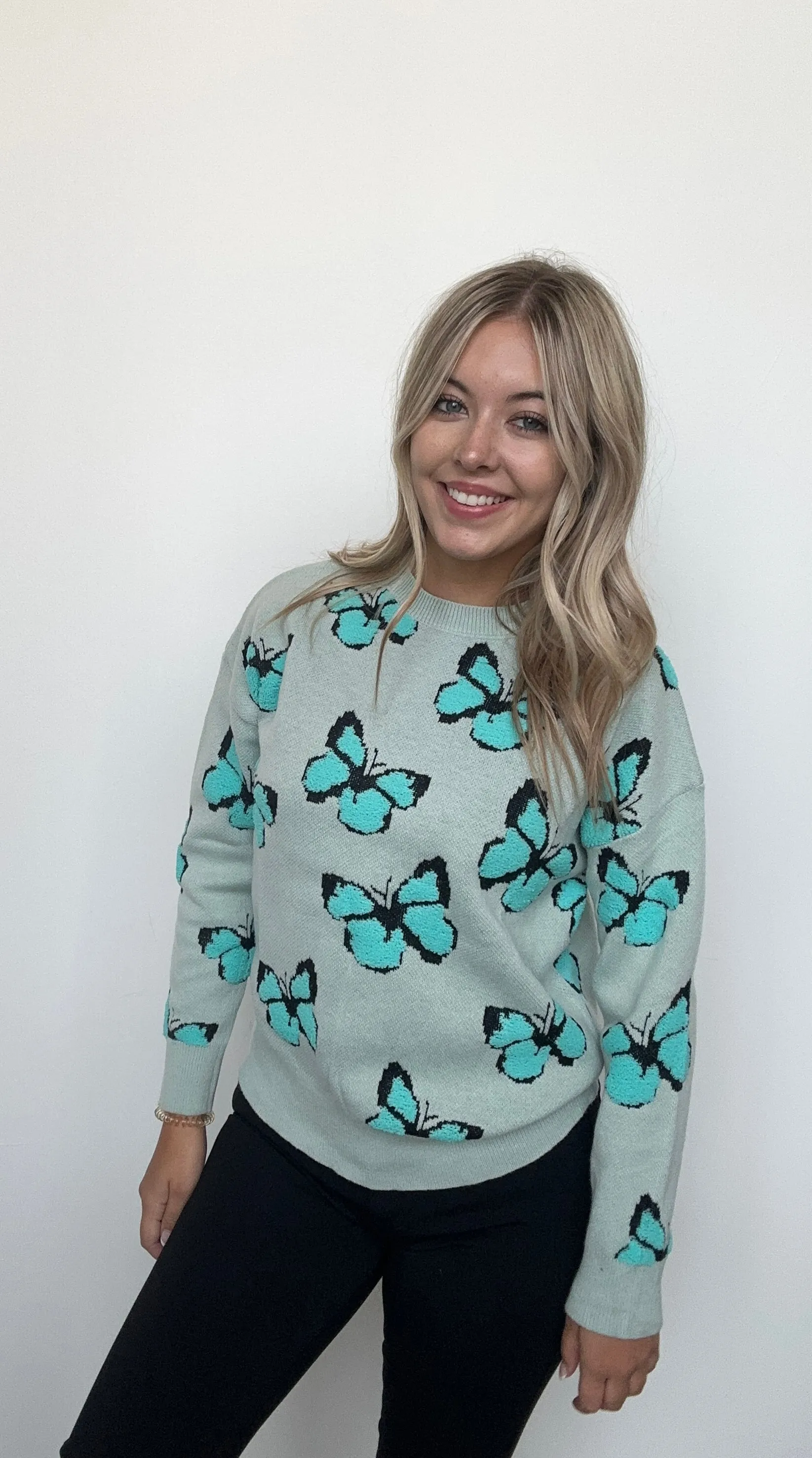 Butterfly sweater: Teal