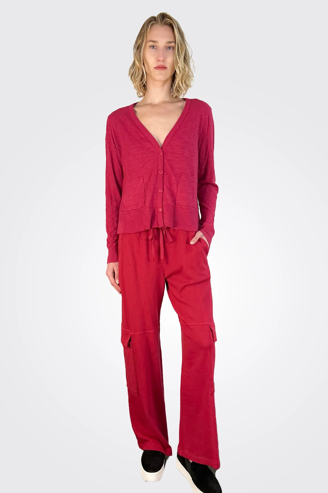 Cardigan - Raspberry Red