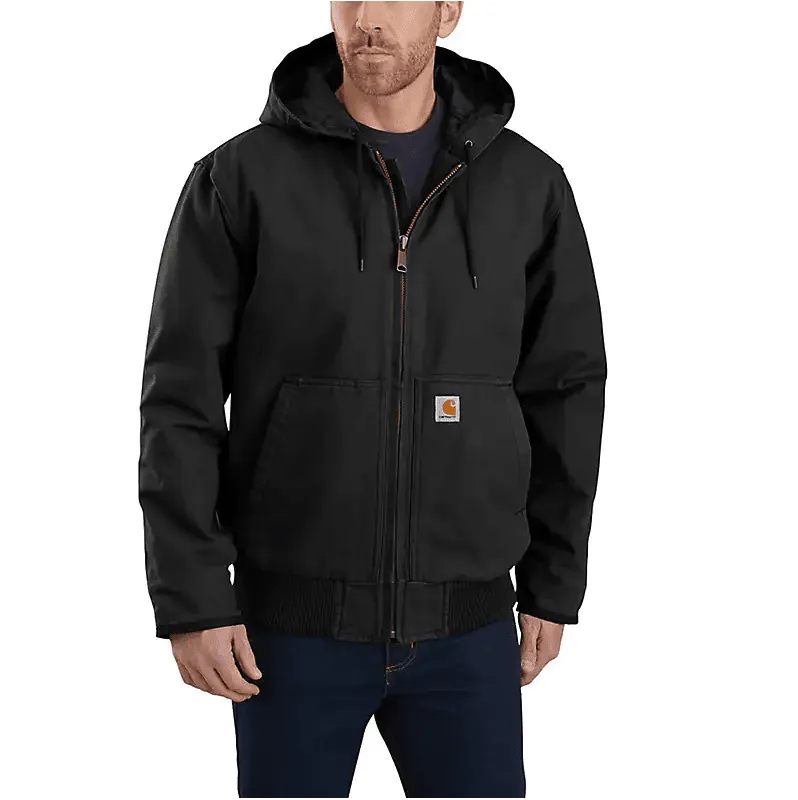 Carhartt Men's Quilted Flannel Lined Warm Active Jacket - Black