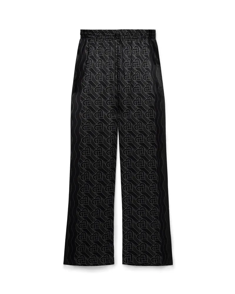 Casablanca Printed Wide Leg Trousers in heart monogramme black