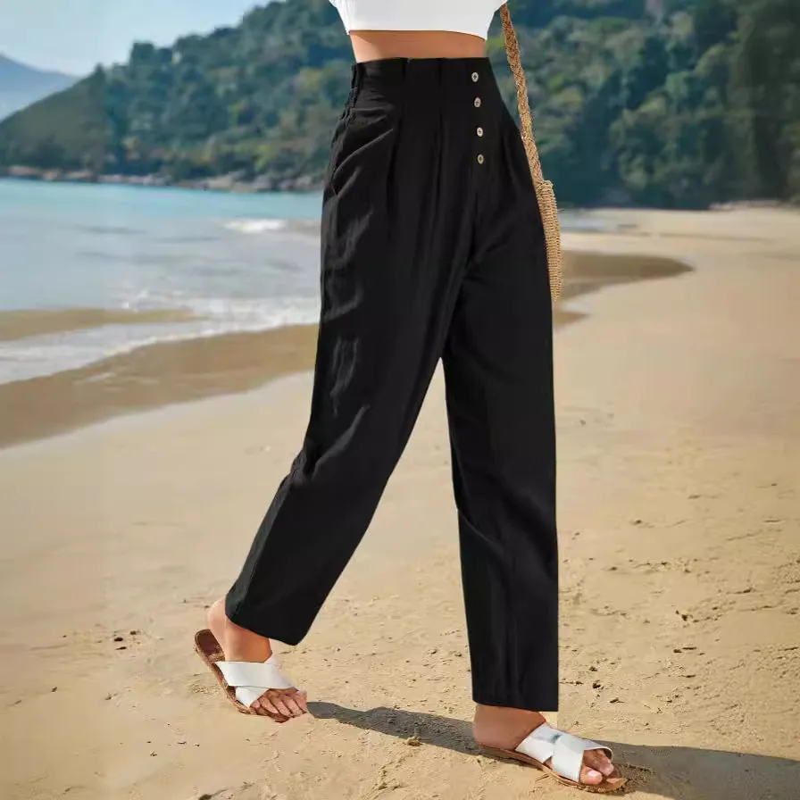 Casual High Waist Trousers For Women