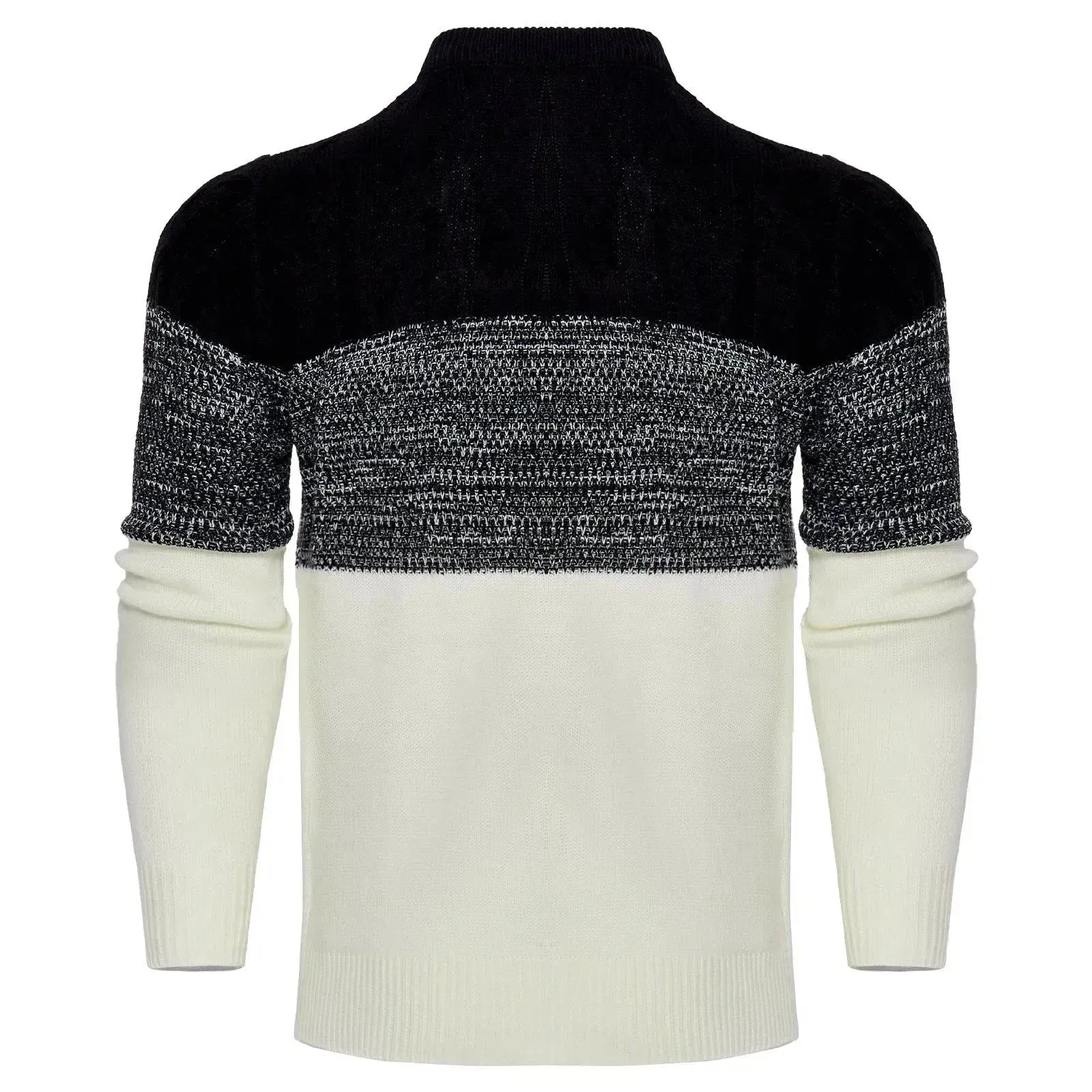 Chic Color Block Cable Knit Sweater