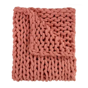 Chunky Chenille Knit Throw - Canyon Clay