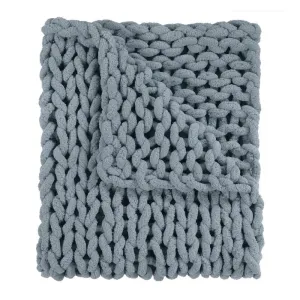 Chunky Chenille Knit Throw - Seaside