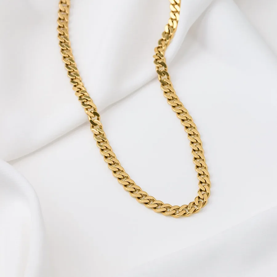 Chunky Curb Gold Chain Necklace