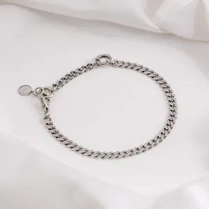 Chunky Curb Silver Chain Bracelet