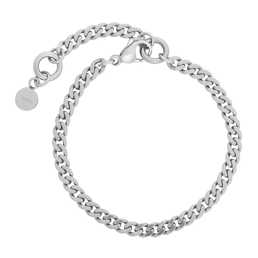 Chunky Curb Silver Chain Bracelet