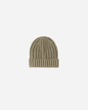 Chunky Knit Beanie || Olive