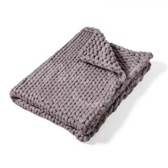 Chunky Knit Throw ~ Grey