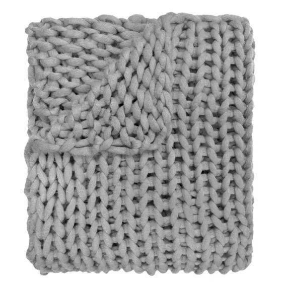 Chunky Knit Throw ~ Grey