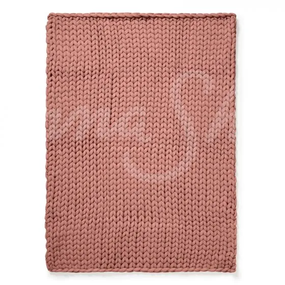 Chunky Knit Throw ~ Mauve