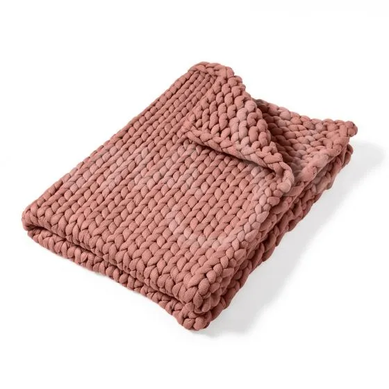 Chunky Knit Throw ~ Mauve