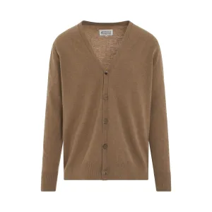 Classic V-Neck Cardigan in Camel