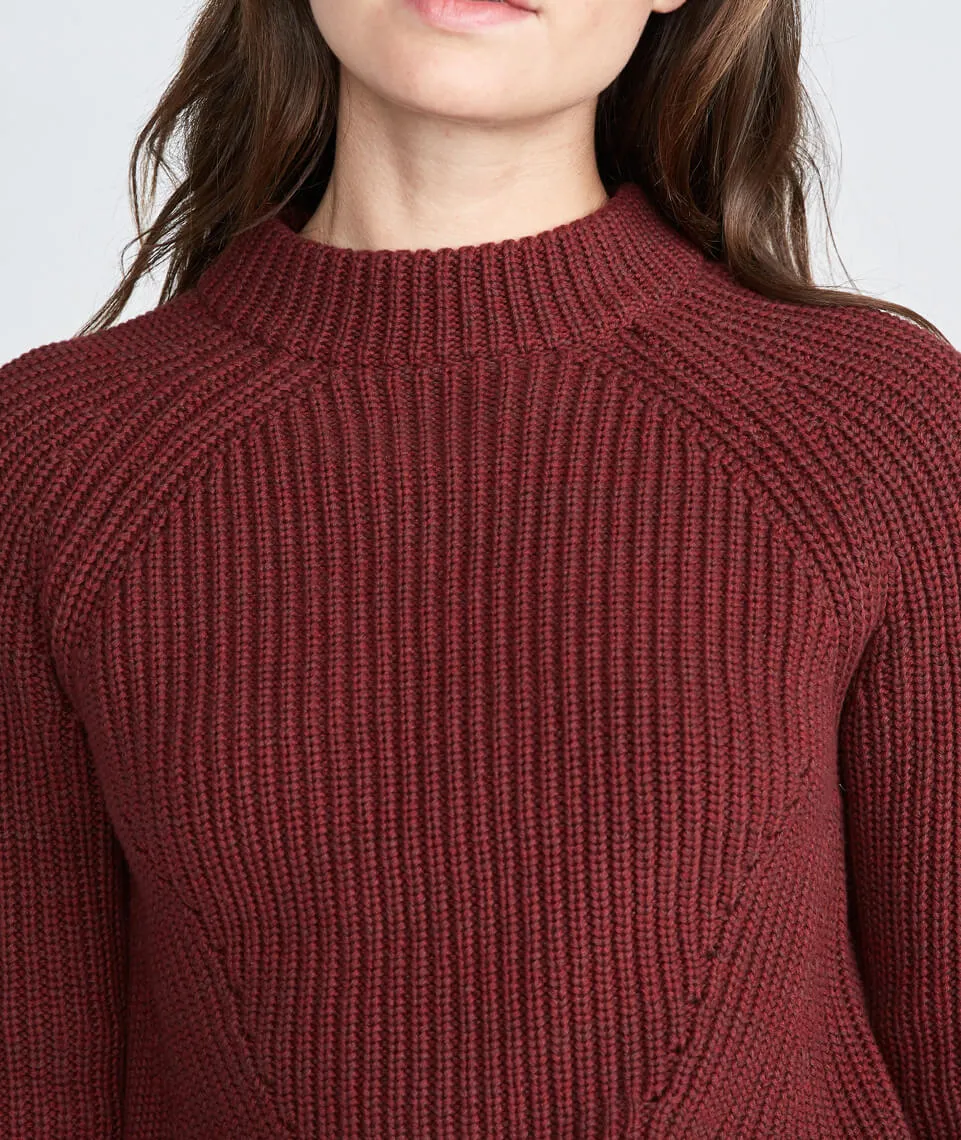 Cleo Mock Neck Sweater in Rosewood