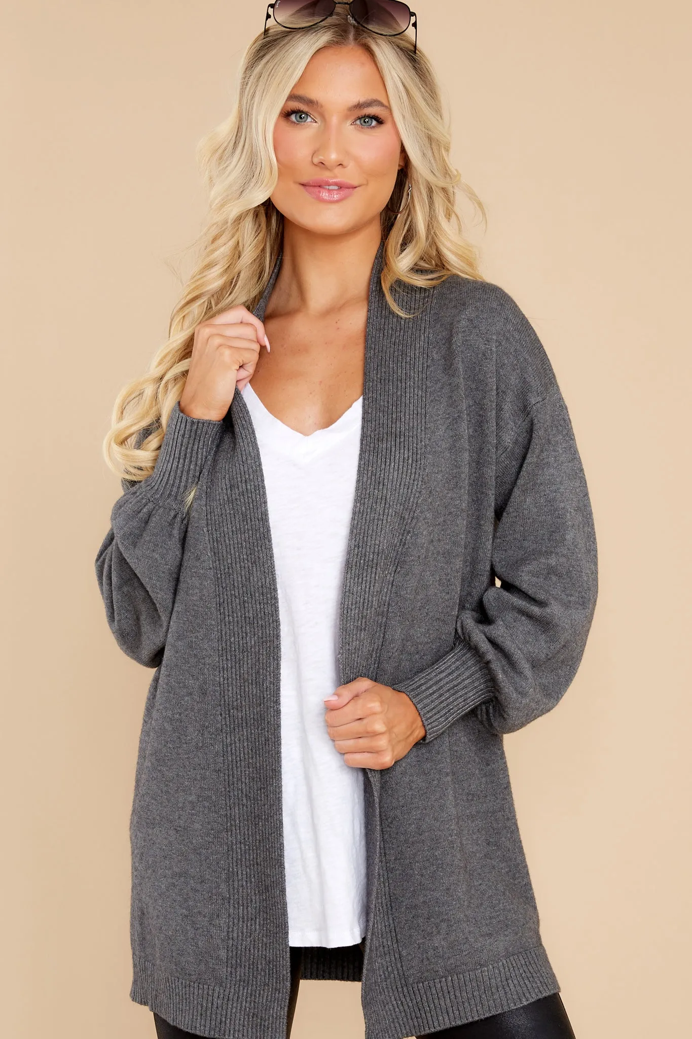 Closely Watching Charcoal Grey Cardigan