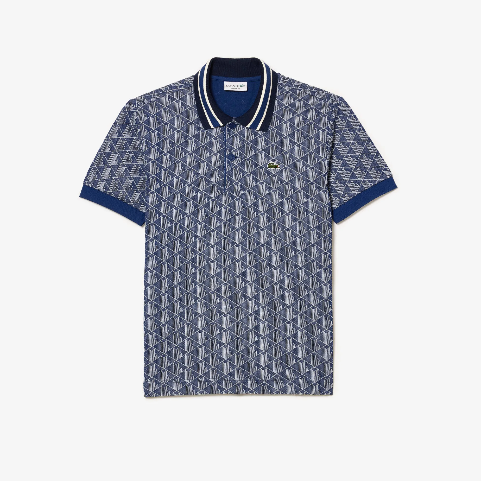 Contrast Collar Monogram Polo Shirt