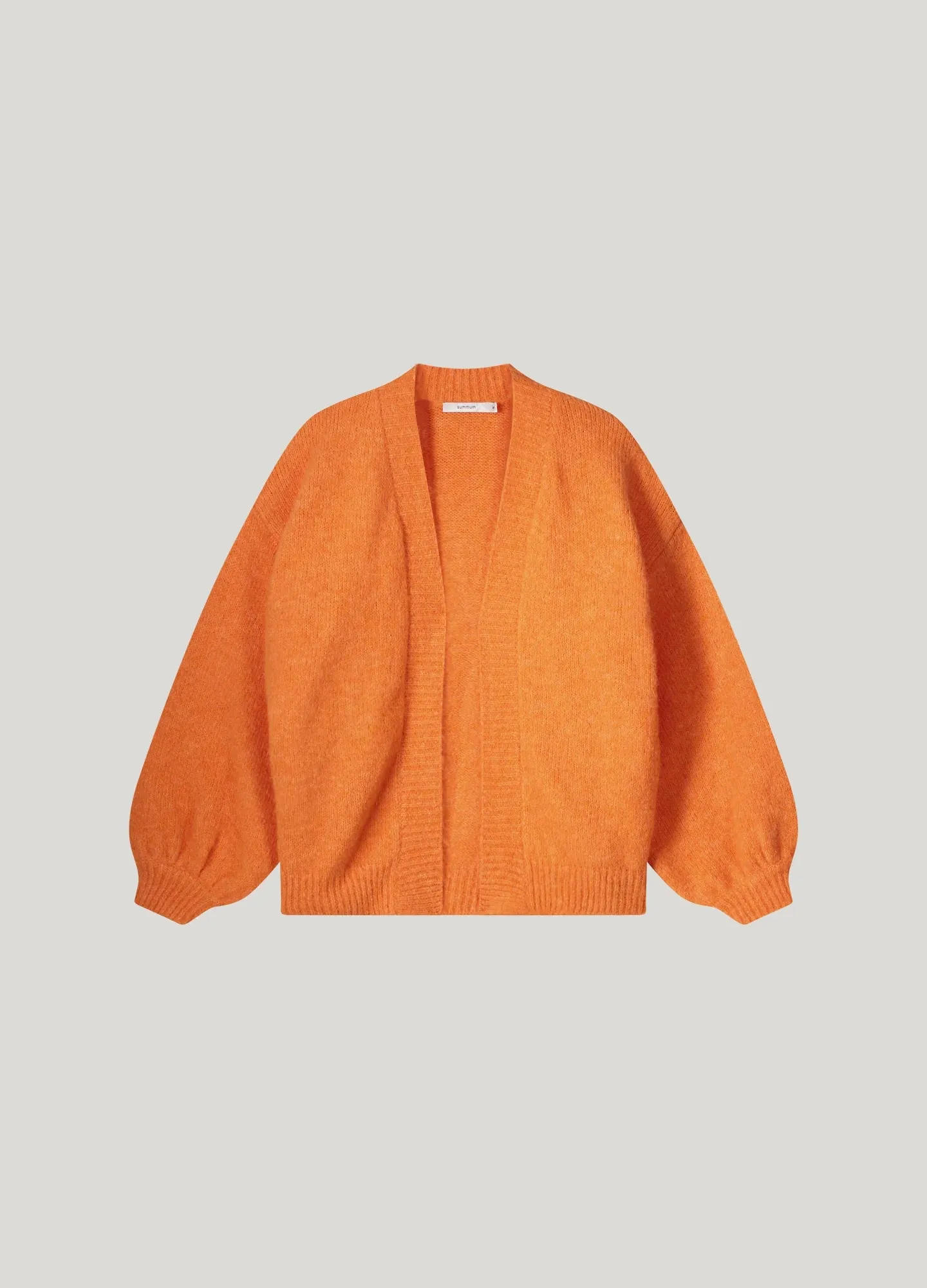 Cosy Puff Sleeve Cardigan in Orange