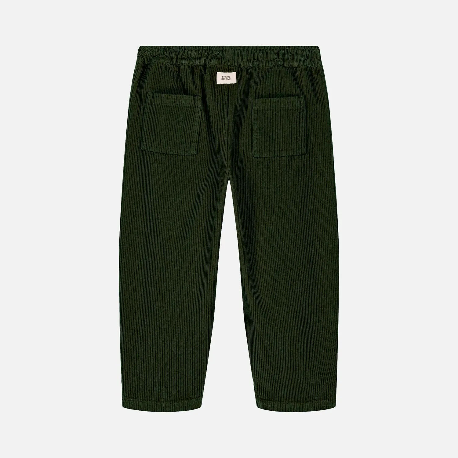 Cotton Corduroy Carrot Pants - Deep Green