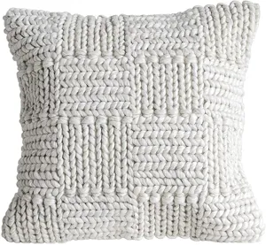 Cream Chunky Knit Pillow