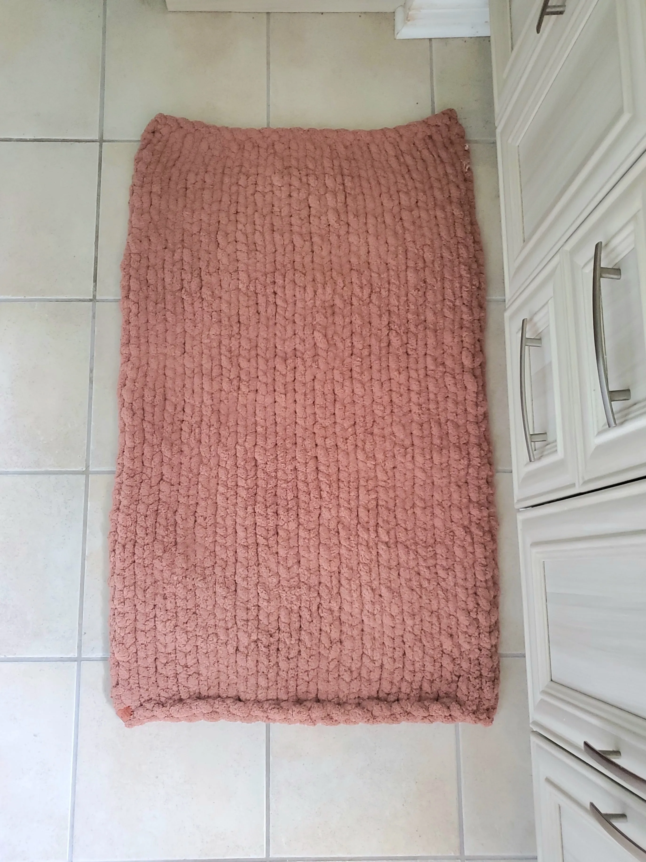 Custom Size 42x42 Luxurious Plush Chenille Wool Bathroom Mat