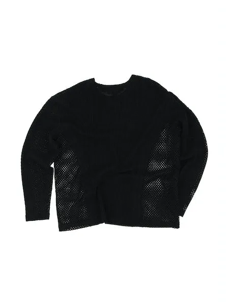 Dellen Net Crewneck Sweater | Black