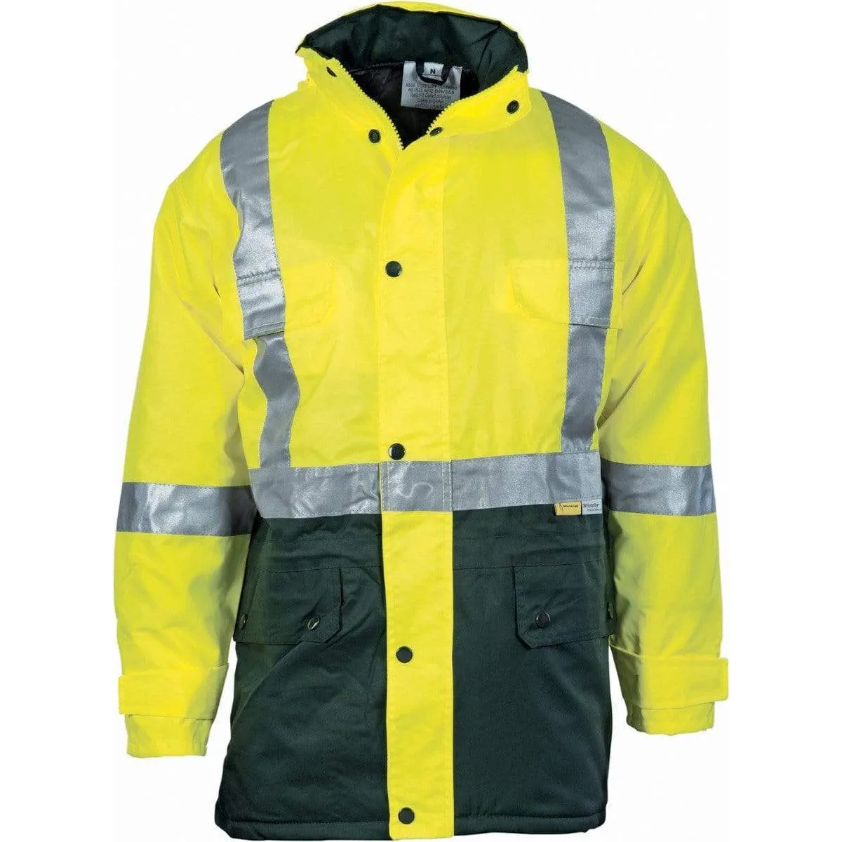 Dnc Workwear Hi-vis Two-tone Quilted Jacket With 3m Reflective Tape - 3863