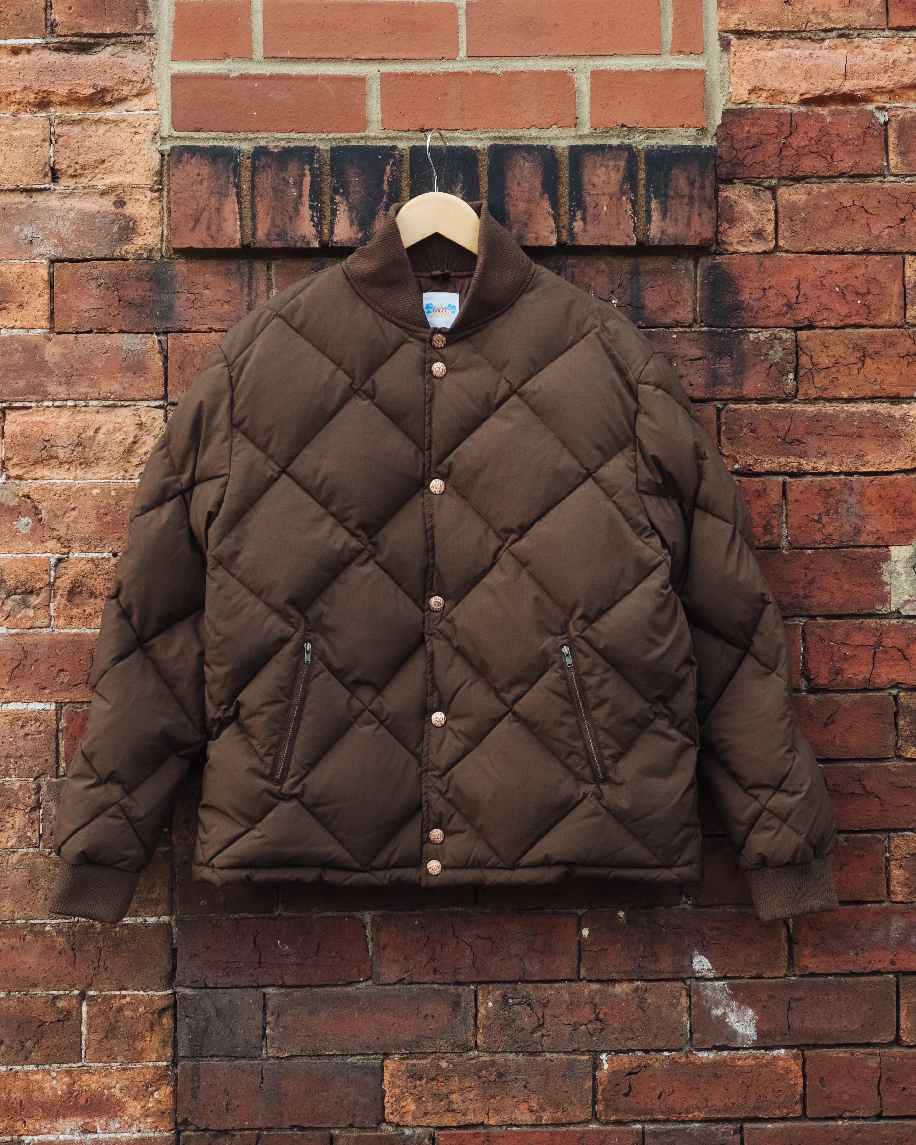 DUBBLE DOWN LIMITED EDITION DIAMOND QUILTED JACKET - CHOCOLATE