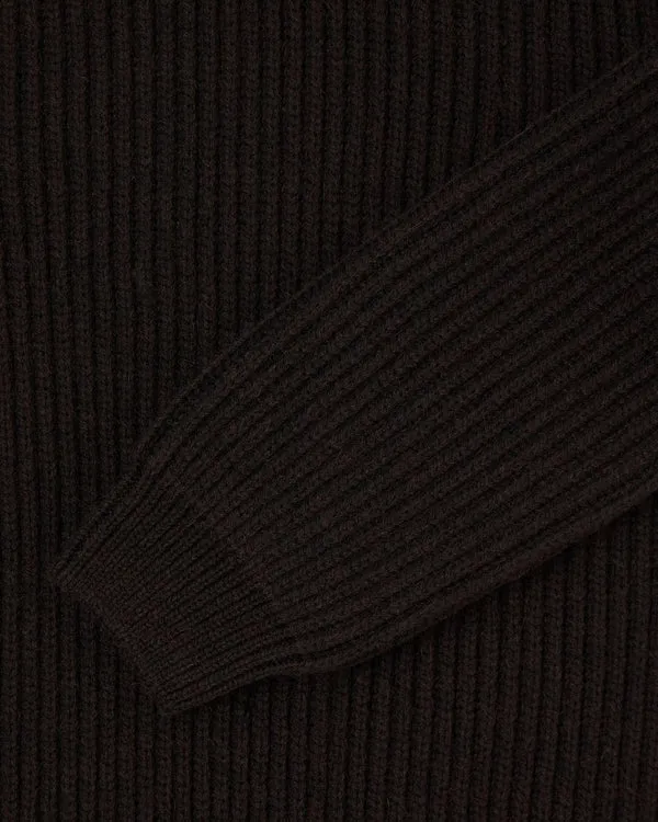 Edwin Roni High Collar Knit - Dark Brown