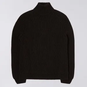 Edwin Roni High Collar Knit - Dark Brown