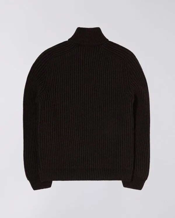 Edwin Roni High Collar Knit - Dark Brown