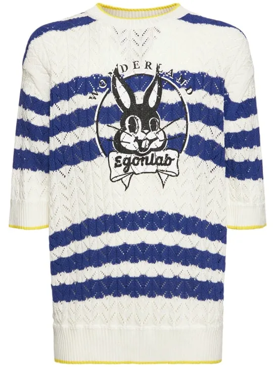 EGONlab   Cotton bunny knit t-shirt 