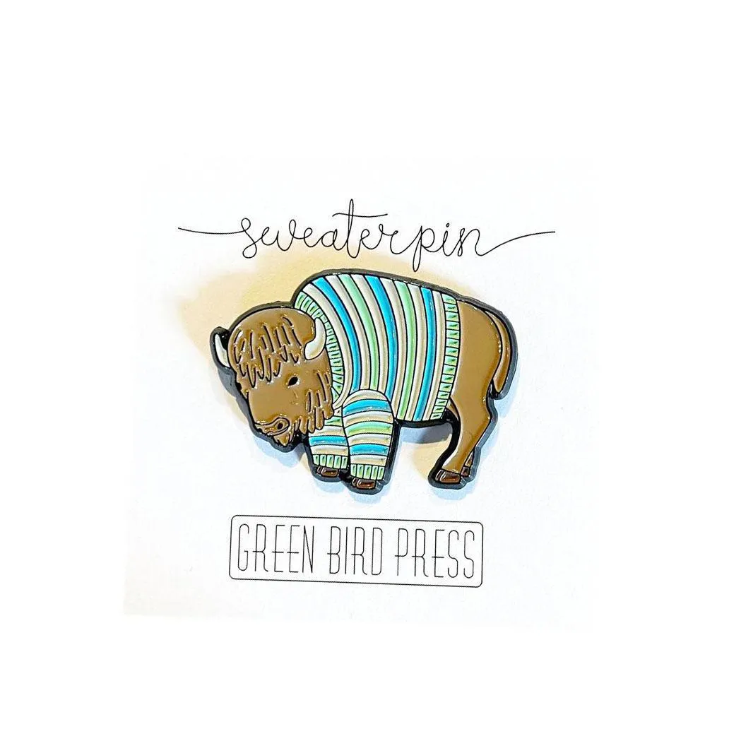 Enamel Pin - Buffalo Sweater by Green Bird Press