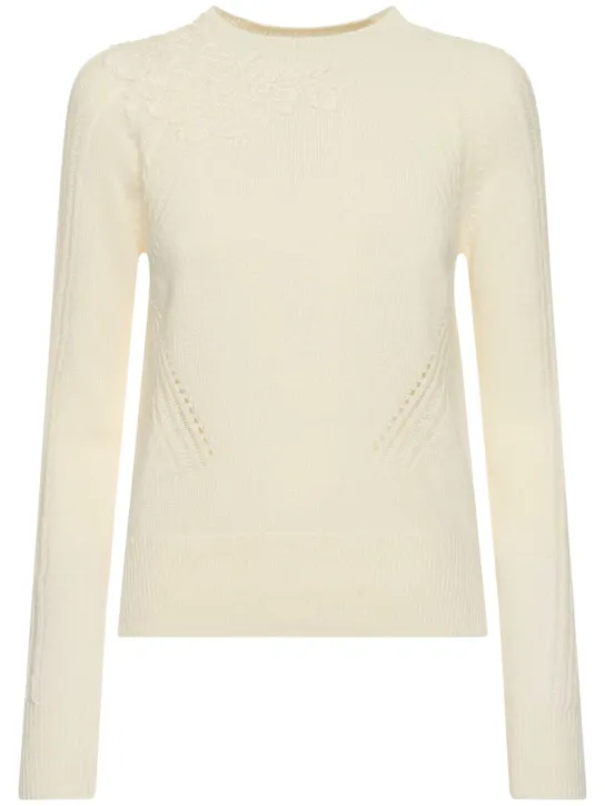 Ermanno Scervino   Embroidered knit crewneck sweater 