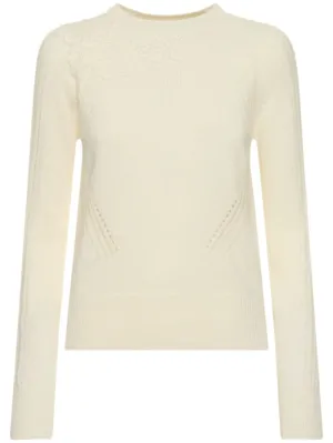 Ermanno Scervino   Embroidered knit crewneck sweater 