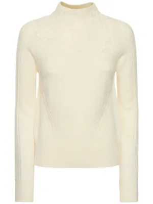 Ermanno Scervino   Embroidered knit t-neck sweater 