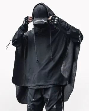 Futuristic Streetwear Ninja Cape Hoodie