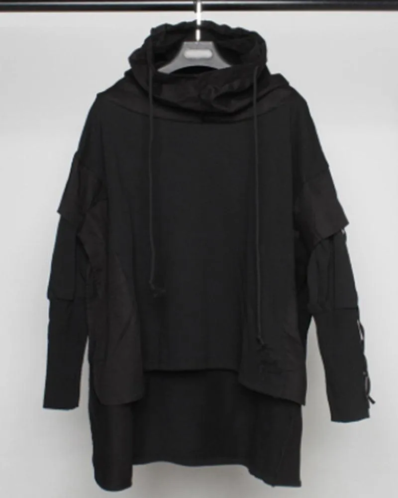 Futuristic Streetwear Ninja Cape Hoodie