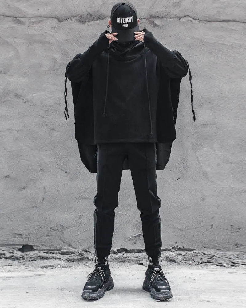 Futuristic Streetwear Ninja Cape Hoodie