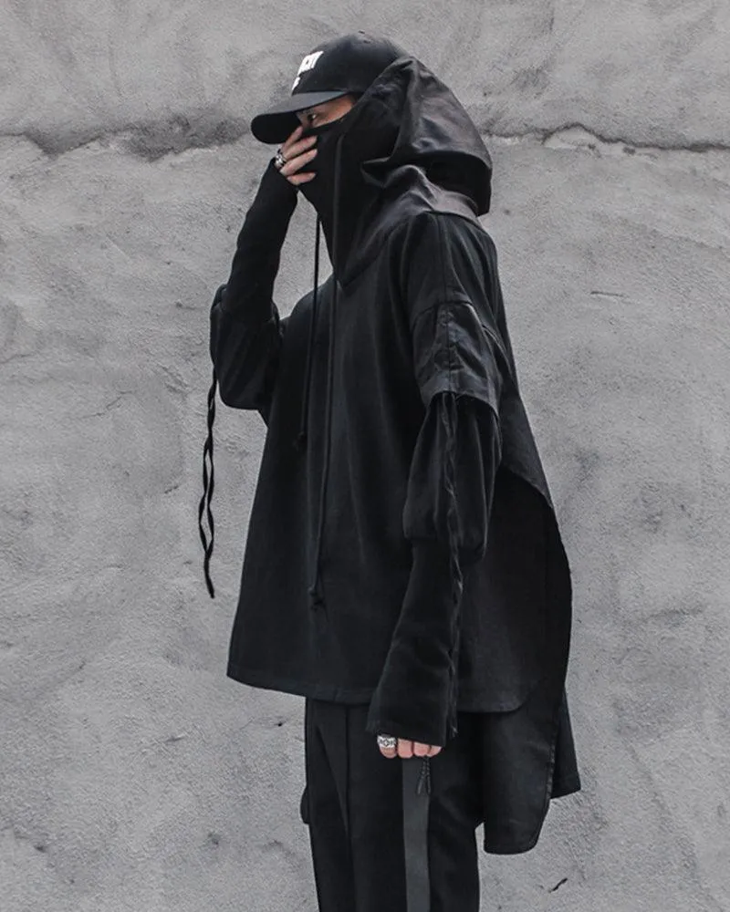 Futuristic Streetwear Ninja Cape Hoodie