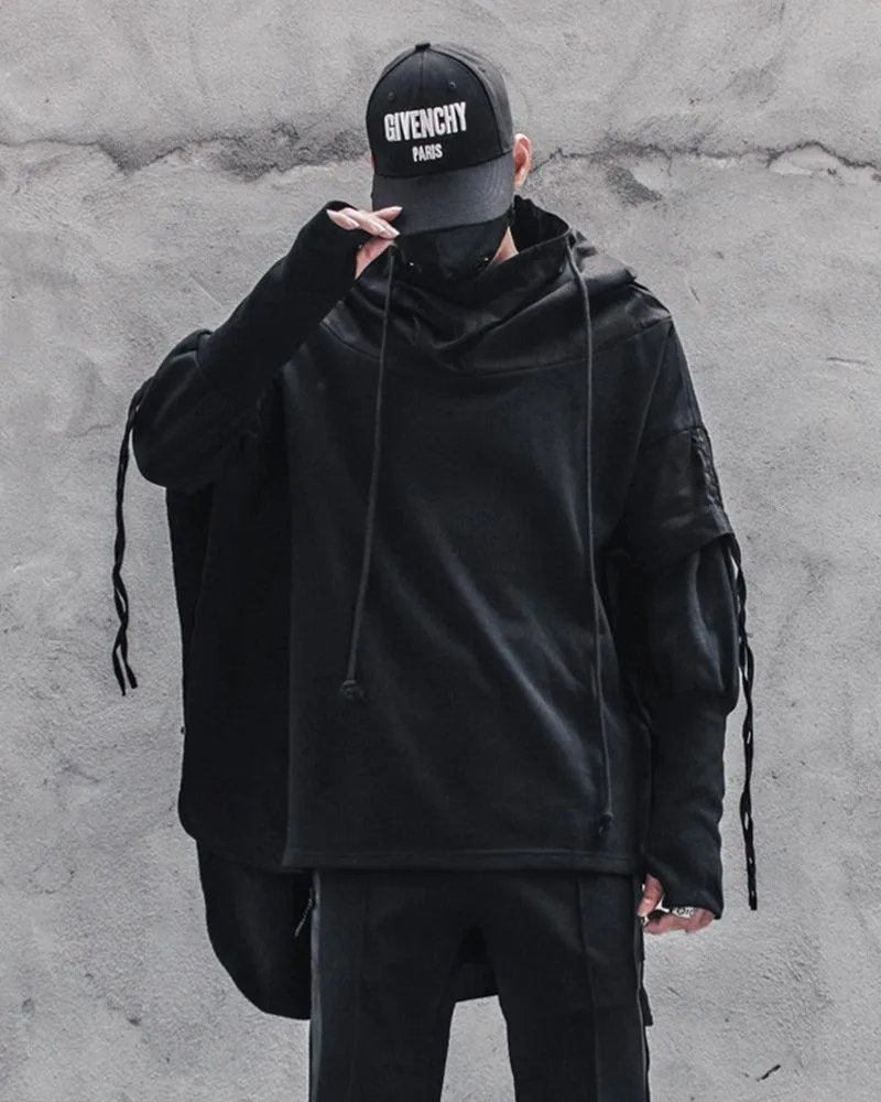 Futuristic Streetwear Ninja Cape Hoodie