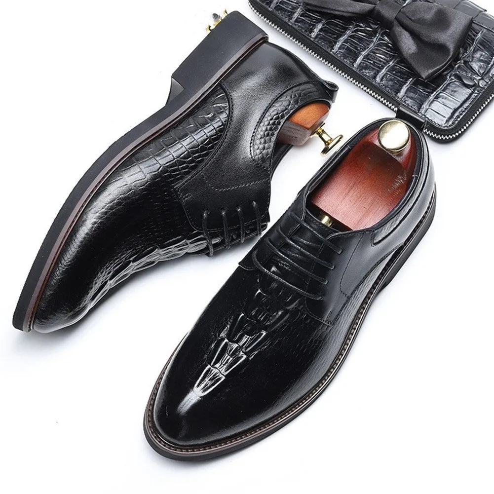 Genuine Leather Block Heel Derby for Men