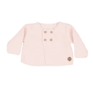 Girls Pale Pink Cotton Knit Cardigan