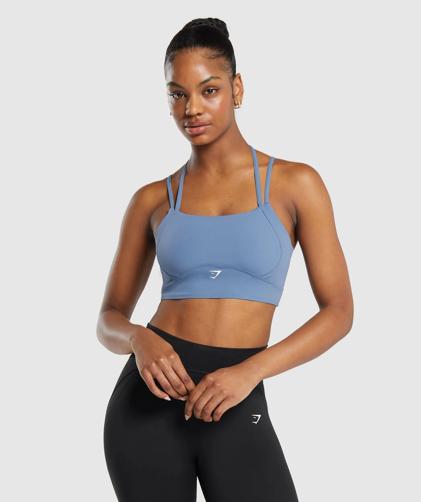 Gymshark Halterneck Crop Cami Tank - Faded Blue