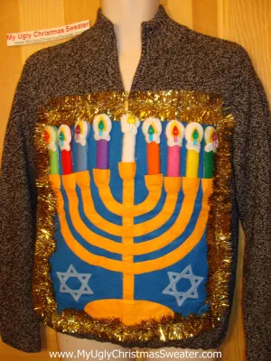 Hanukkah Sweater Giant Menorah (j83)